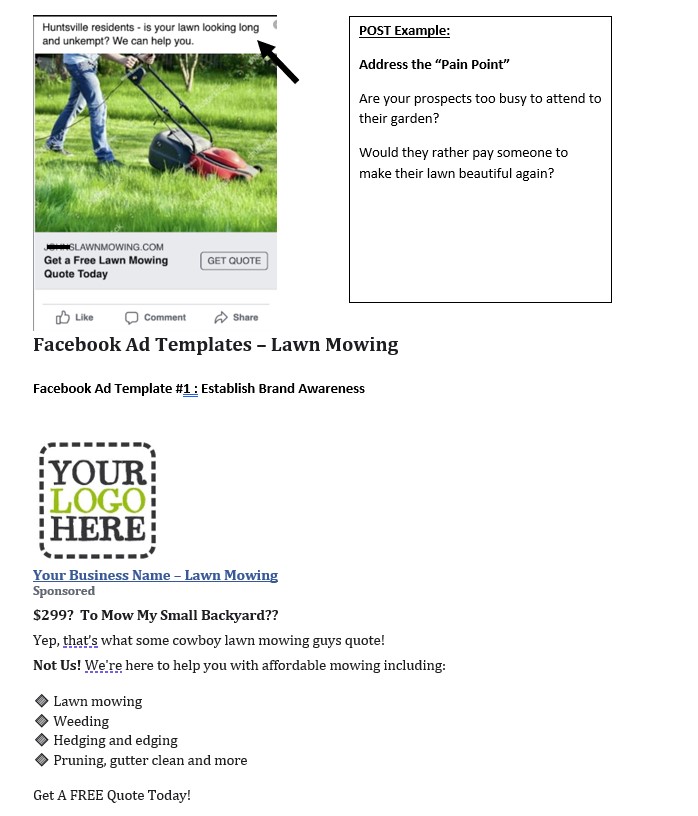 how to generate leads for lawn mowing business flyers