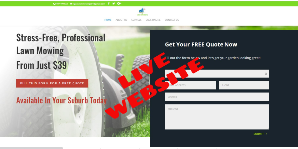 ready made websites for lawn mowing business