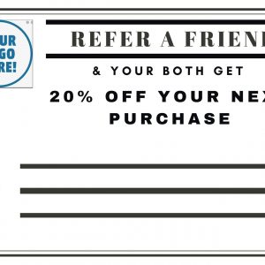 refer a friend referral card for lawn mowing business